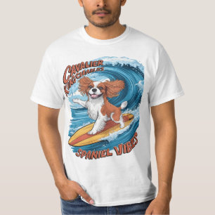 Cavalier Kung Charles Spain ShHunwave Surfing T Shirt