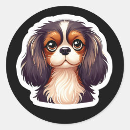 Cavalier Kung Charles Spain Sticker Runt Klistermärke