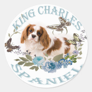 Cavalier Kung Charles Spain Stickers Runt Klistermärke