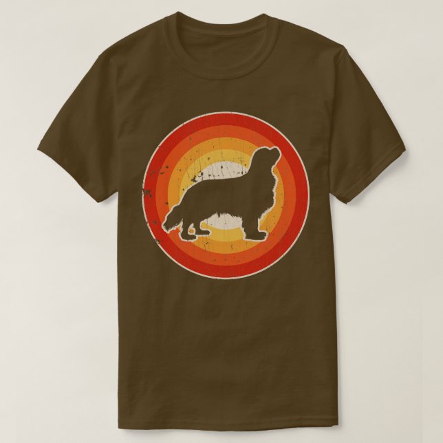 Cavalier Kung Charles Spain Sunset Retro för manar T Shirt (Design framsida)