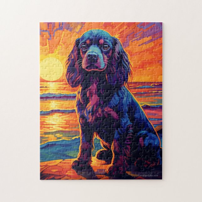 Cavalier Kung Charles Spain Sunset / Sunrise Pussel (Vertikal)