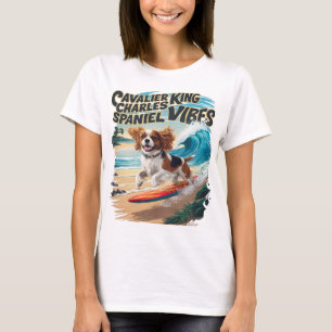 Cavalier Kung Charles Spain Surfing T Shirt