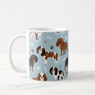 Cavalier Kung Charles Spain Tass och Bones Kaffemugg