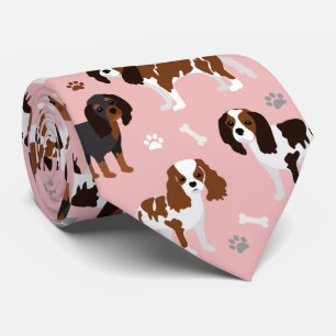 Cavalier Kung Charles Spain Tass och Bones Nacke Slips