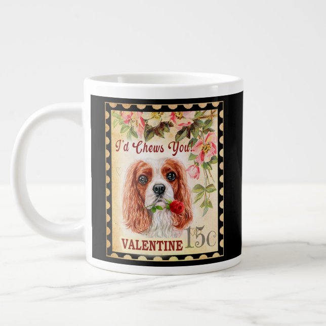 Cavalier Kung Charles Spain Valentine med Ro Jumbo Mugg (Vänster)
