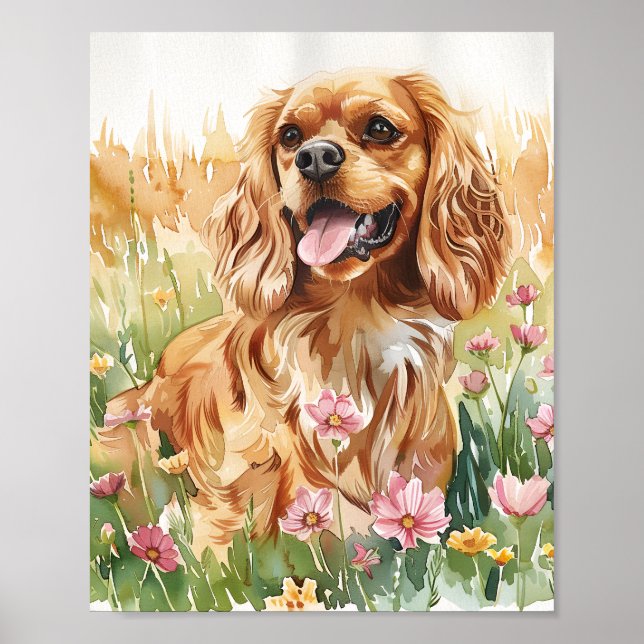 Cavalier Kung Charles Spain Wall Art Print Poster (Framsidan)