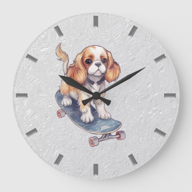 Cavalier Kung Charles Spain Wall Clock Stor Klocka (Framsida)