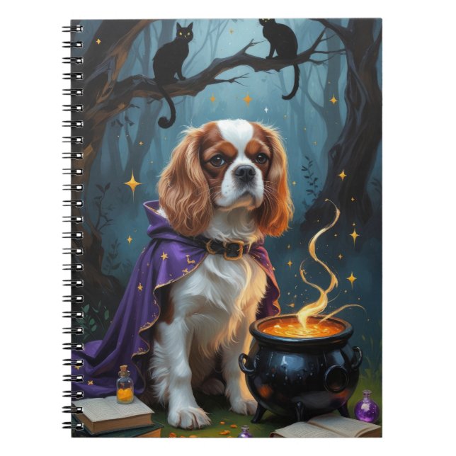 Cavalier Kung Charles Spain Whimsical Halloween Anteckningsbok (Framsidan)
