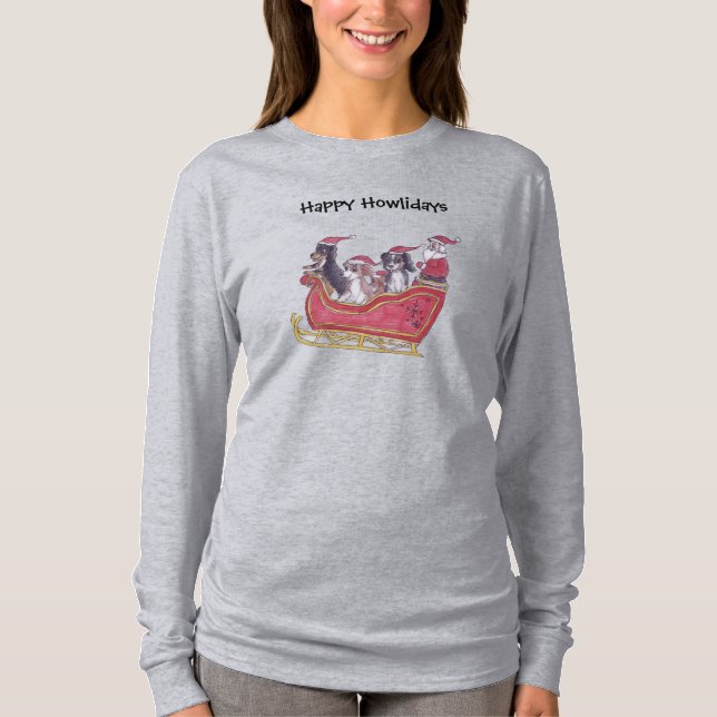 Cavalier Kung Charles Spain Winter Helgdag  T Shirt (Framsida)