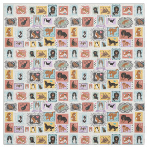 Cavalier Kung Charles spanel Fabric Tyg
