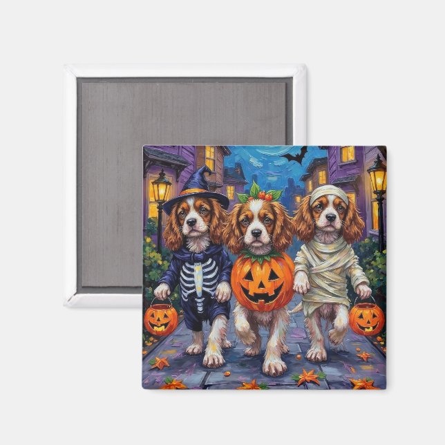 Cavalier Kung Charles spanel Halloween Costumes Magnet (Front/Back)