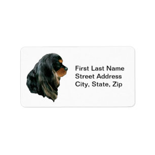 Cavalier Kung Charles Spaniel Adressetikett