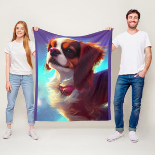 Cavalier kung charles spaniel AI4 Fleecefilt