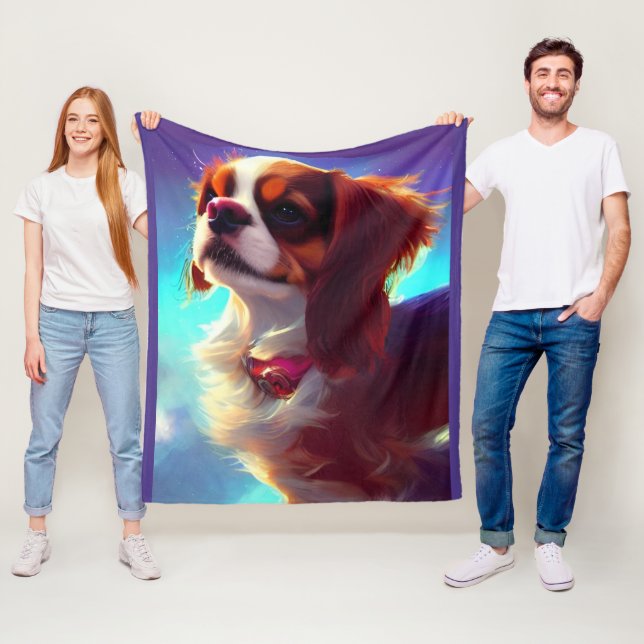 Cavalier kung charles spaniel AI4 Fleecefilt (På plats)