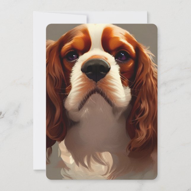 Cavalier Kung Charles Spaniel AI5 Inbjudningar (Framsida)