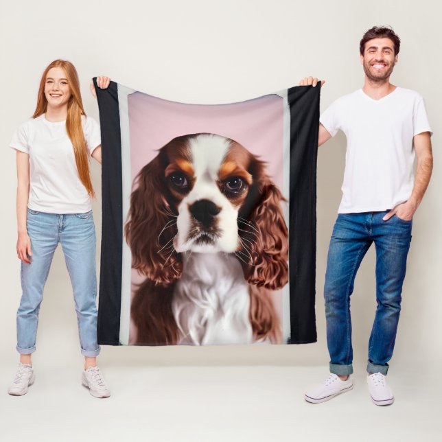 Cavalier kung charles spaniel AI7 Fleecefilt (På plats)