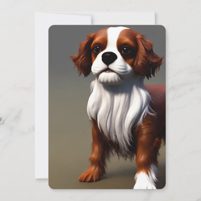 Cavalier kung charles spaniel AI8 Inbjudningar (Framsida)