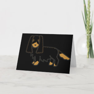 Cavalier kung charles spaniel black and tan cartoo kort