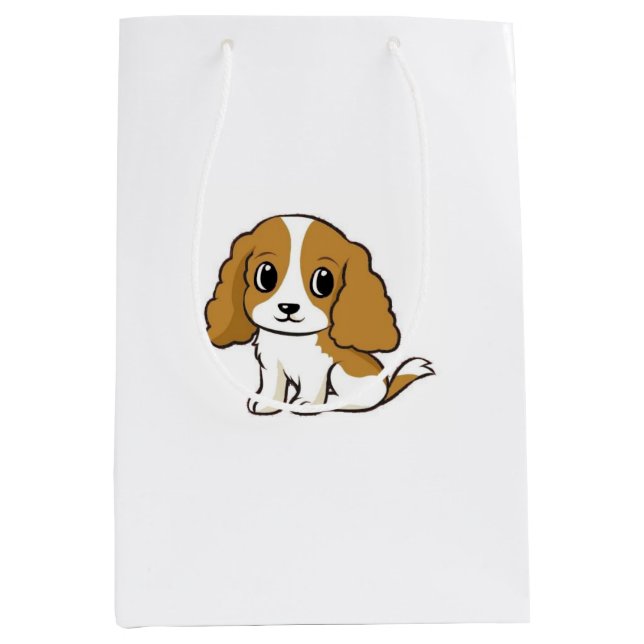 Cavalier kung charles spaniel blenheim tecknad (Framsidan)