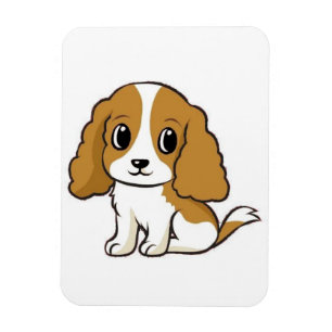 Cavalier kung charles spaniel blenheim tecknad magnet