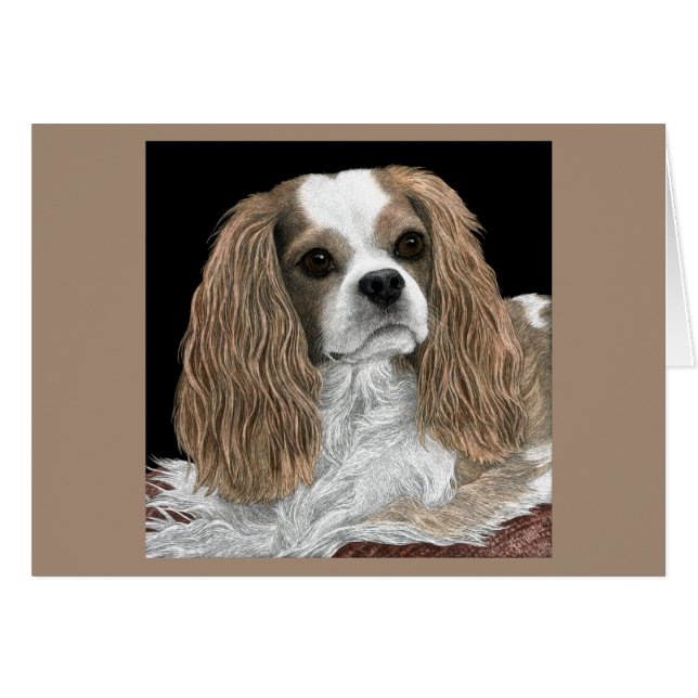 Cavalier Kung Charles Spaniel Card - Bella OBS Kort (Framsidan Horizontal)