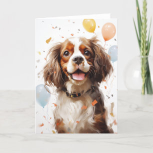 Cavalier Kung Charles Spaniel Firande Hälsning Tack Kort