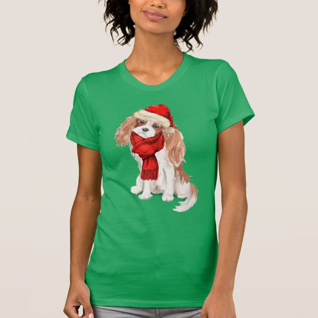 Cavalier Kung Charles Spaniel Funny Helgdag T Shirt (Framsida)