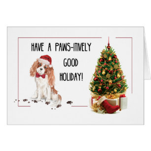 Cavalier Kung Charles Spaniel Funny jul Hund Hälsningskort