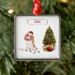 Cavalier Kung Charles Spaniel Funny jul Hund Julgransprydnad Metall