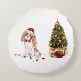 Cavalier Kung Charles Spaniel Funny jul Hund Rund Kudde