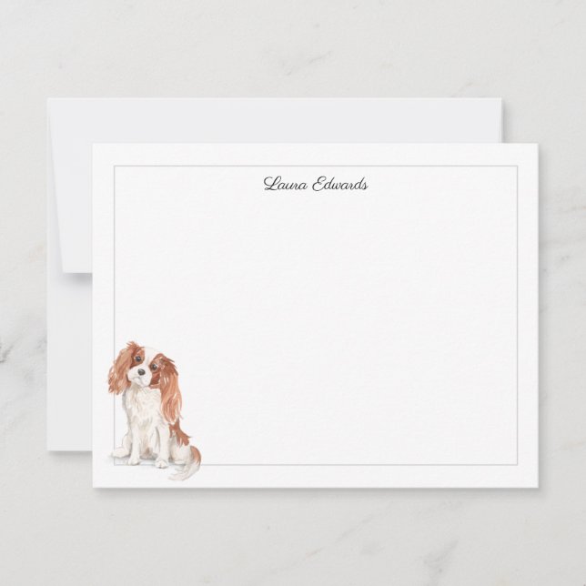 Cavalier Kung Charles Spaniel Gräns Personlig Anteckningskort (Framsida)