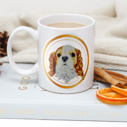 Cavalier Kung Charles Spaniel Guld Kaffemugg