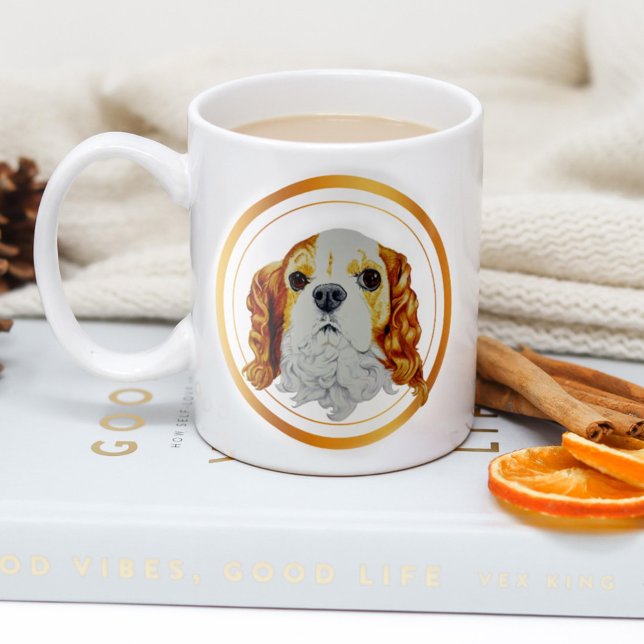 Cavalier Kung Charles Spaniel Guld Kaffemugg (Skapare uppladdad)