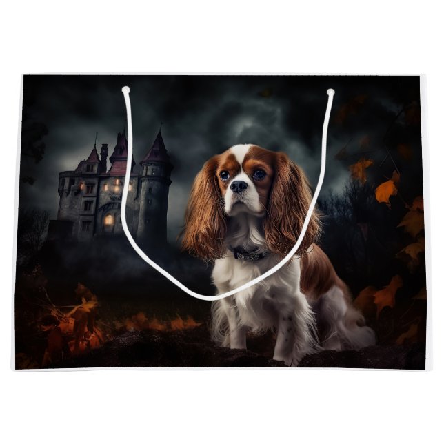 Cavalier Kung Charles Spaniel Halloween Scary (Framsidan)