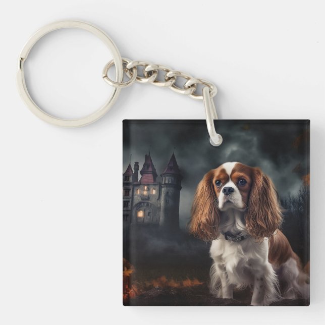 Cavalier Kung Charles Spaniel Halloween Scary (Framsidan)