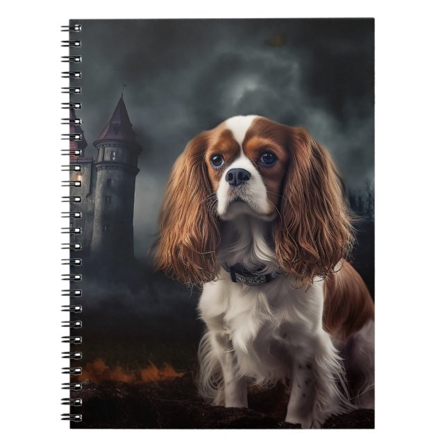 Cavalier Kung Charles Spaniel Halloween Scary Anteckningsbok (Framsidan)