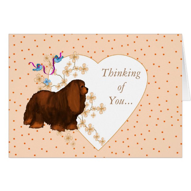 Cavalier Kung Charles Spaniel Hälsningskort (Framsidan Horizontal)