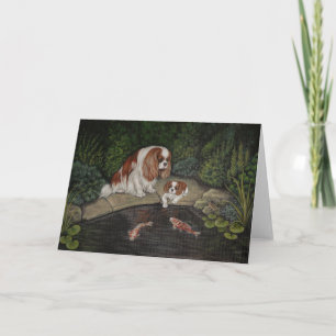 Cavalier Kung charles spaniel-hälsningskort Kort
