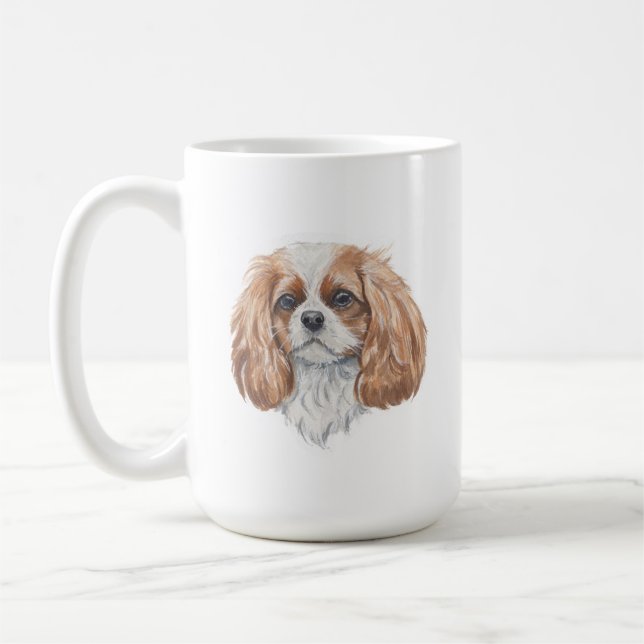 Cavalier Kung Charles Spaniel Hund Mugg | 15 oz (Vänster)