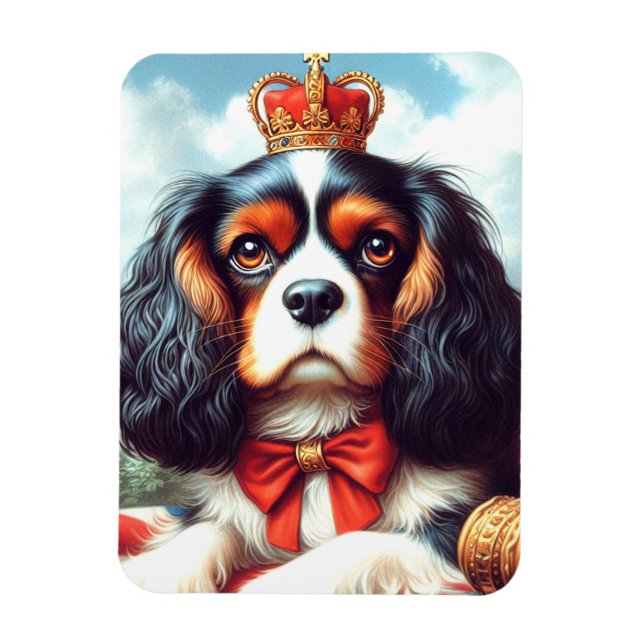 Cavalier Kung Charles Spaniel Illustration Magnet (Vertikal)