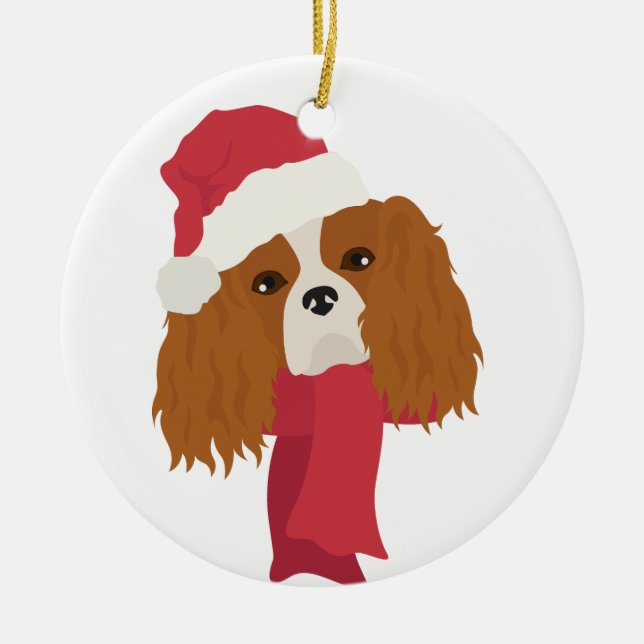 Cavalier Kung Charles spaniel jul Ornament (Framsidan)