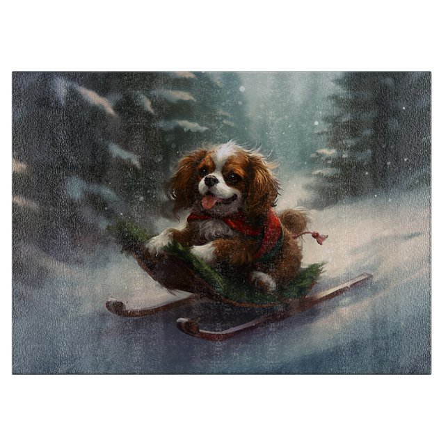 Cavalier Kung Charles Spaniel jul snö (Framsidan)