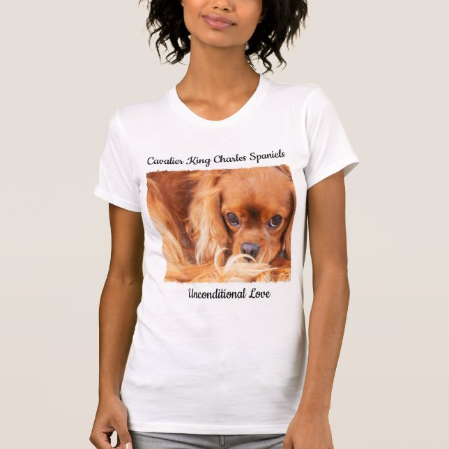Cavalier Kung Charles Spaniel Kärlek T Shirt (Framsida)