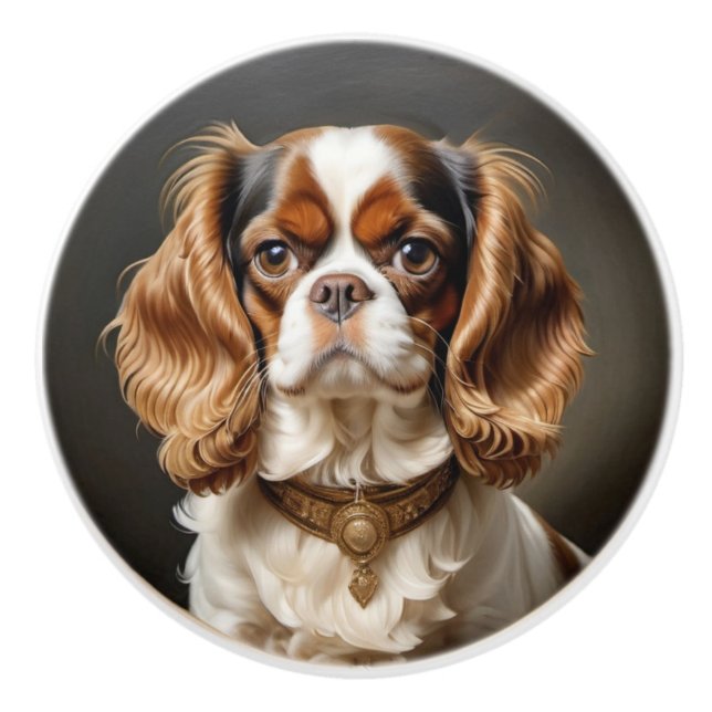 Cavalier Kung Charles Spaniel Knopp (Framsidan)