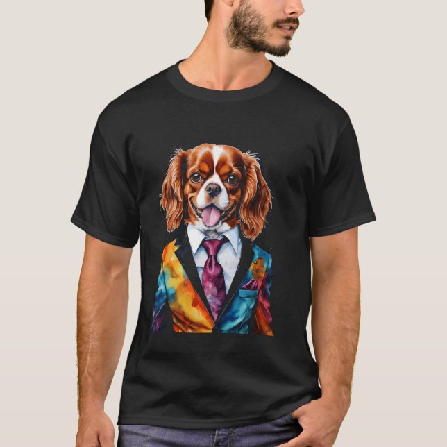 Cavalier Kung Charles Spaniel Kostym Hund Funny Sk T Shirt (Framsida)