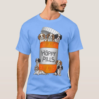 Cavalier Kung Charles Spaniel Lycklig Pills T Shirt