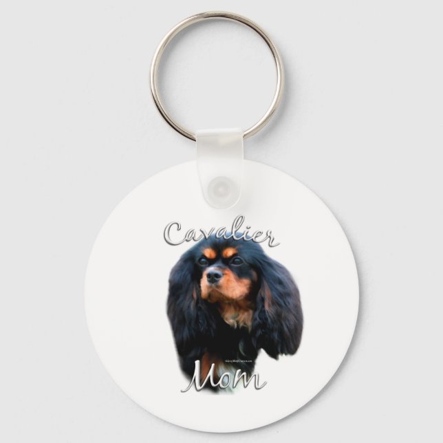 Cavalier Kung Charles Spaniel Mamma 2 Nyckelring (Framsida)