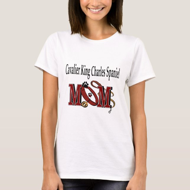 Cavalier kung charles spaniel Mamma gips Tee Shirt (Framsida)