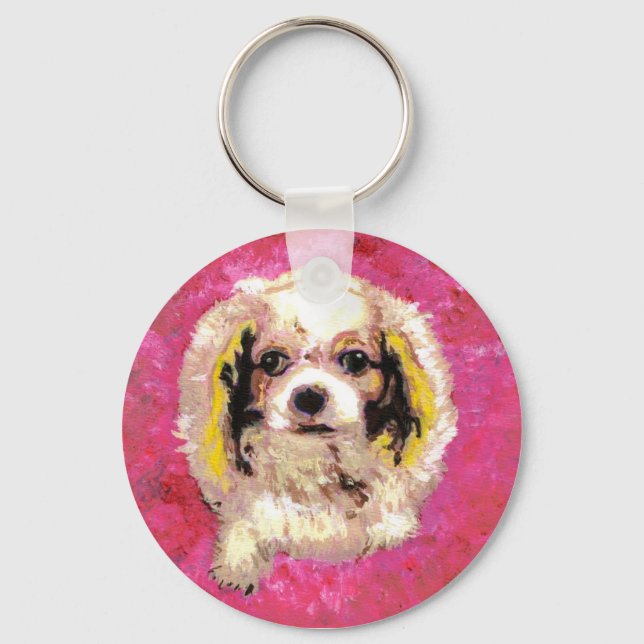 Cavalier Kung Charles Spaniel Nyckelring (Framsida)