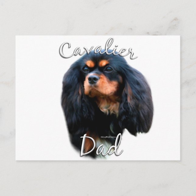 Cavalier Kung Charles Spaniel Pappa 2 Vykort (Framsida)